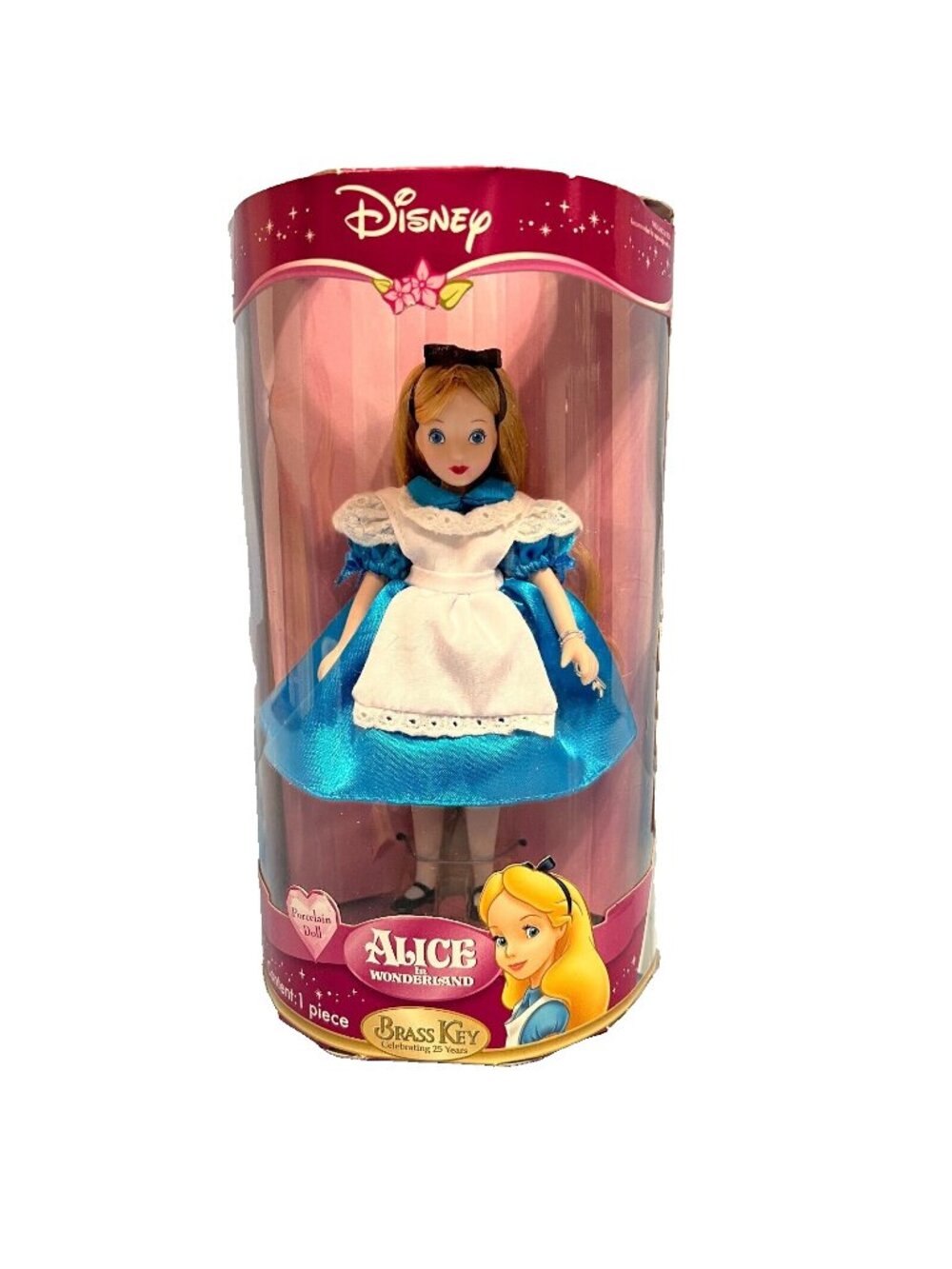 Disney Alice in Wonderland Porcelain Doll Brass Key Keepsake Edition New 2006